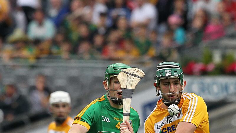 Antrim's James Connolly in action against Meath at Croke Park last Saturday &nbsp;