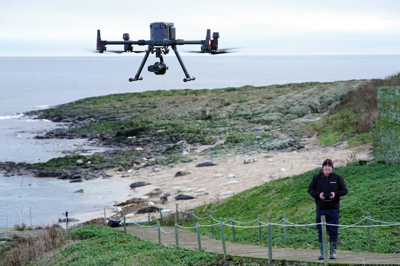 A drone being used on the Farne Islands