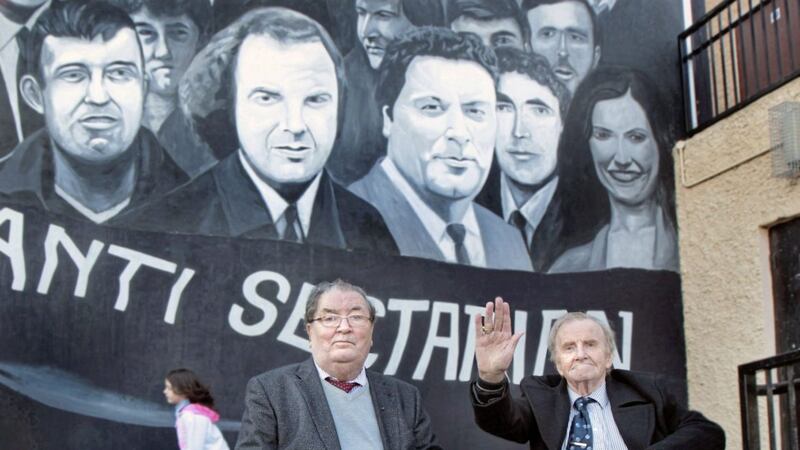Derry&#39;s founding civil rights leaders John Hume and Ivan Cooper attending the official unveiling of a new mural in Derry in 2015. Picture by Margaret McLaughlin 