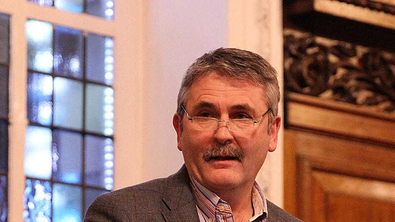 SDLP councillor Declan Boyle speaking at Belfast City Hall last night.  Picture by Philip Walsh 