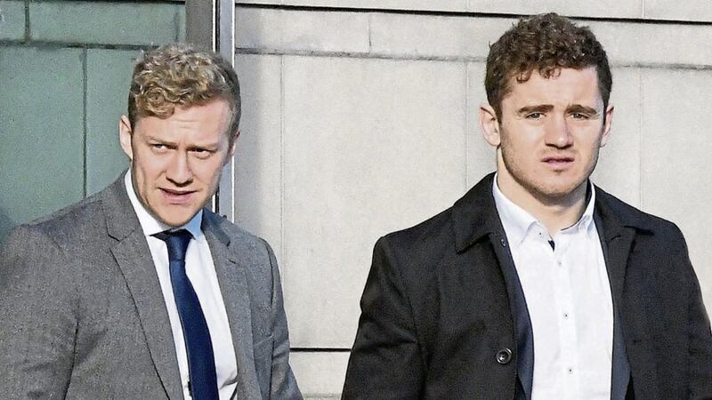 Stuart Olding, left, and Paddy Jackson, right, were both acquitted of rape last month 