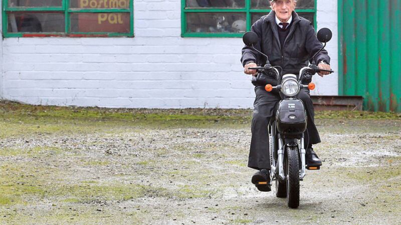Pat Gillespie on his bicycle at the family home on his 100th birthday. Picture by Margaret McLaughlin&nbsp;