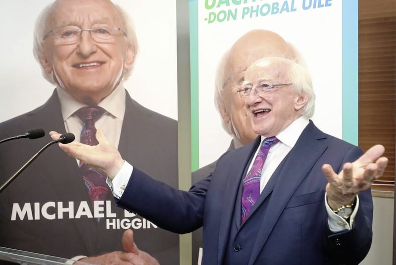 President Michael D Higgins at the launch of his re-election campaign in Dublin. Picture by Niall Carson, Press Association 