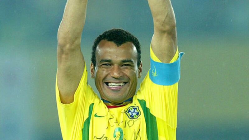 Brazilian captain Cafu holds the World Cup aloft&nbsp;