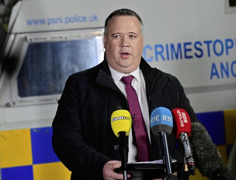 Detective Chief Inspector John Caldwell speaks to the media in relation to murder victim Natalie McNally. Picture by Colm Lenaghan/Pacemaker