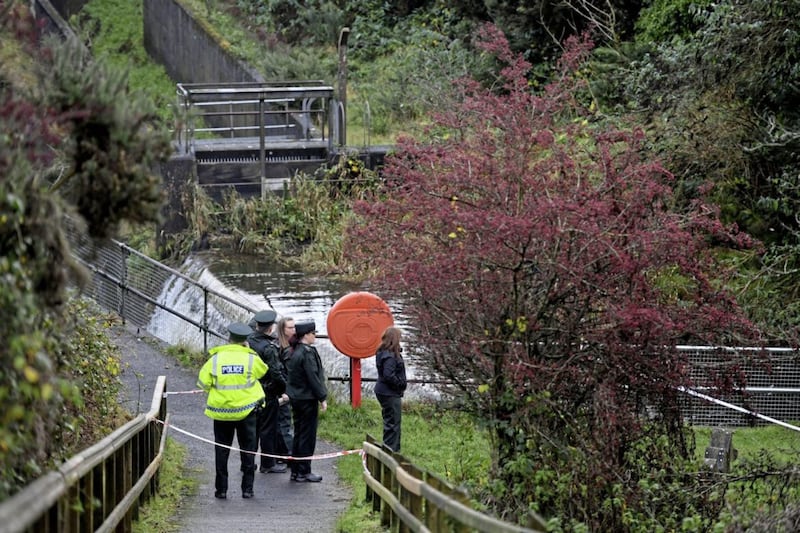 Police at the River Inver in Larne following the death of Gracie Gordon on Tuesday evening. Picture by Alan Lewis, Photopress 