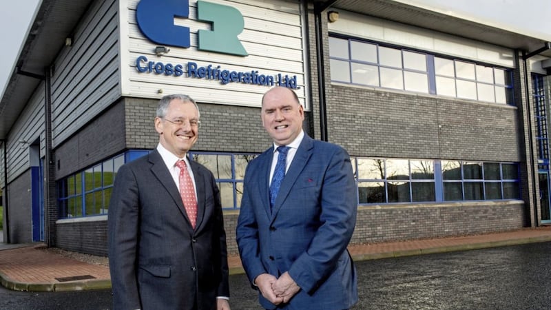 Invest NI chief executive, Kevin Holland (left) with Andrew Nesbitt, managing director of Cross Refrigeration 