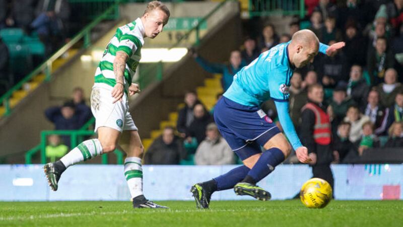 Celtic's Leigh Griffiths scores the winner in Tuesday's Ladbrokes Scottish Premiership match against Hamilton at Celtic Park<br />Picture by PA&nbsp;