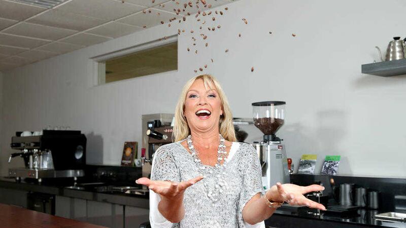 Alison Clarke helping spill the beans on the Big Coffee Break for Northern Ireland Hospice on Thursday October 1 