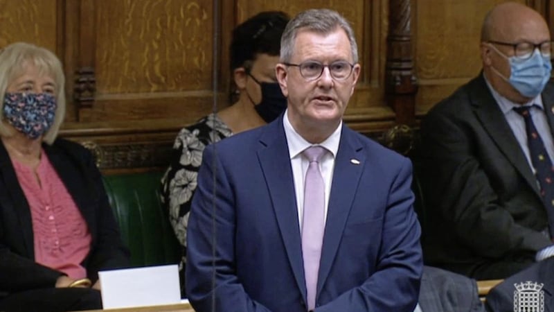 DUP leader Jeffrey Donaldson speaking during the debate on Afghanistan in the House of Commons last week. In 2012, along with the SDLP&#39;s Denis Haughey, he was involved in talks between the former Afghan government and the Taliban. 