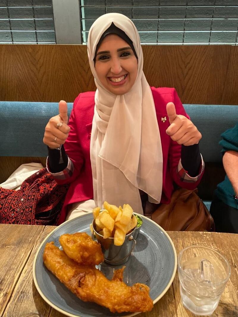 Palestinian school teacher Rajaa travelled to Belfast with students for an exchange programme last year.