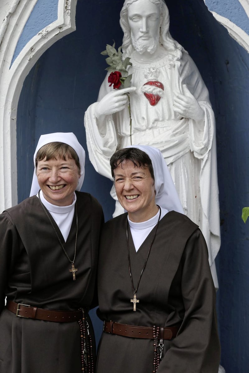 Martina Purdy and Elaine Kelly at the Adoration Convent in west Belfast. Picture Hugh Russell.