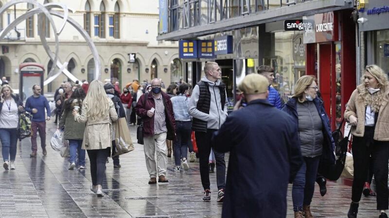 Shoppers in Belfast city centre at the weekend. Picture by Hugh Russell