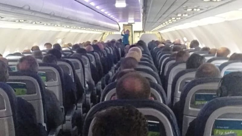 The images, captured by passenger Sean Mallon, were taken on an Aer Lingus flight from Belfast to London. Picture from BBC 