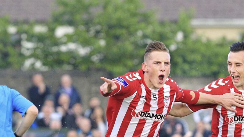 Ronan Curtis was on the mark for Derry in Bray, but they lost 3-2 Picture by Margaret McLaughlin 