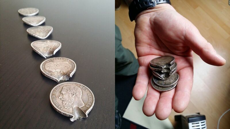 Vincent Buyssens told Reddit the incredible story of how his great-grandfather was saved when the coins blocked a bullet.
