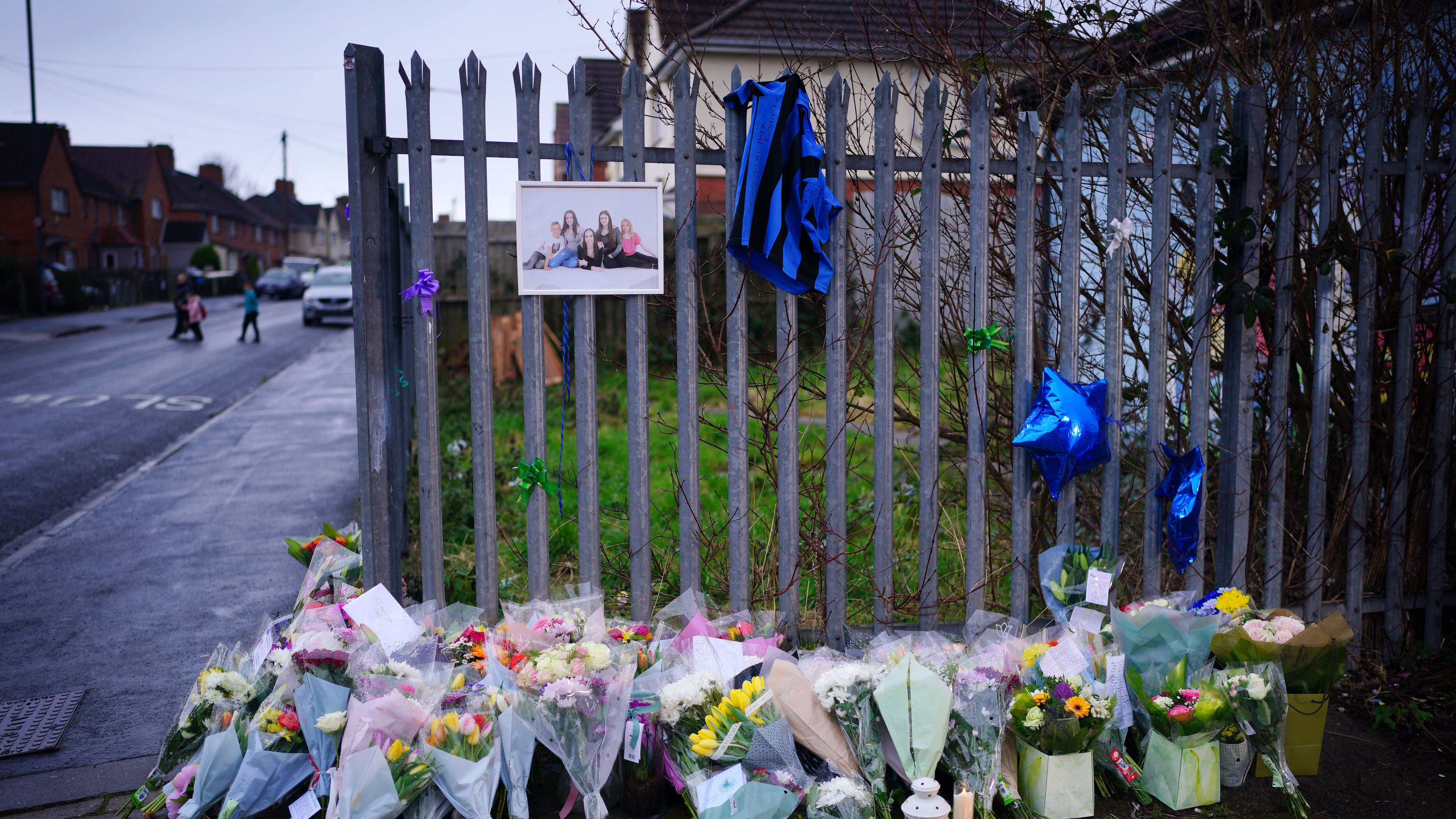 Floral tributes have been laid near the scene