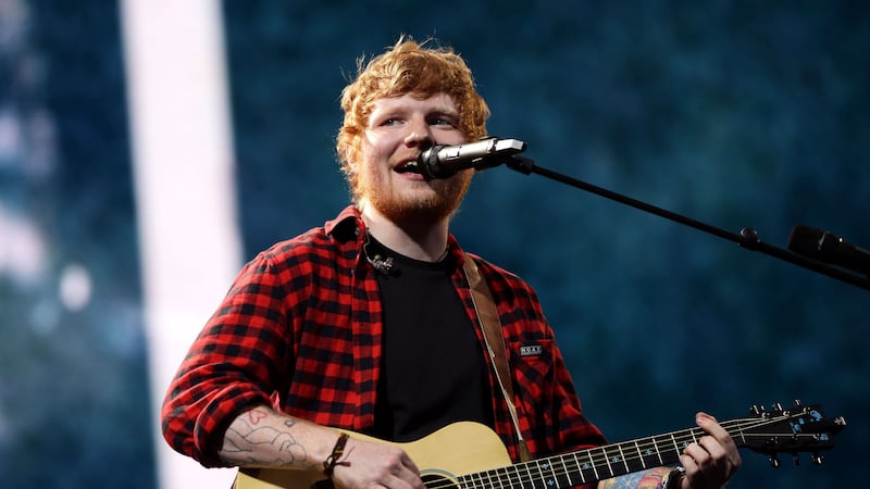 The Shape Of You singer joined the team at their St George’s Park headquarters.