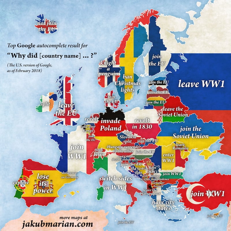 The autocomplete map of Europe