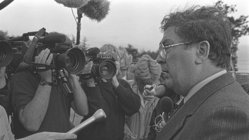 SDLP leader John Hume pictured after a meeting with Secretary of State Peter Brooke. Picture by Pacemaker 