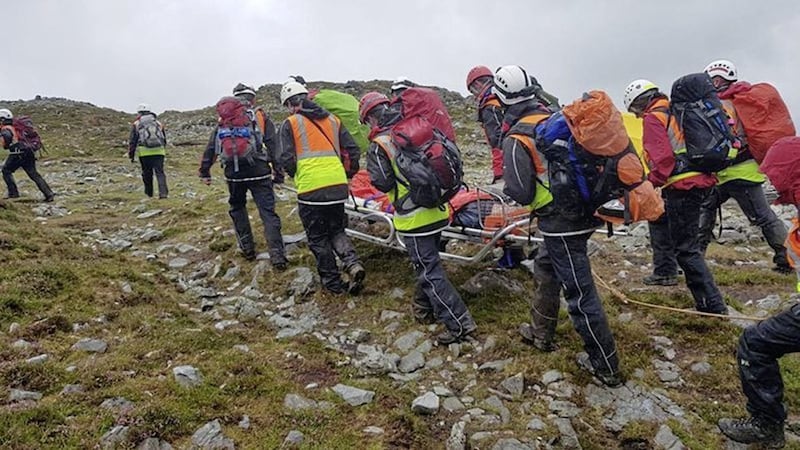 Mountain rescue had to lift 13 people off Croagh Patrick after bad weather caused carnage during the annual pilgrimage. 