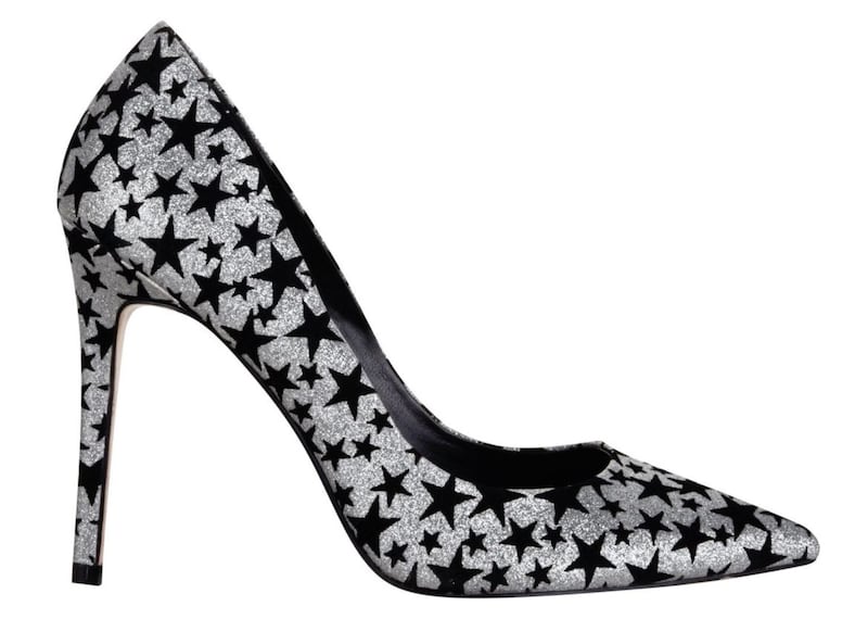 Faith Silver Star Print &#39;Chloe&#39; Stiletto Heel Court Shoes, &pound;31.20 (were &pound;39), Debenhams 