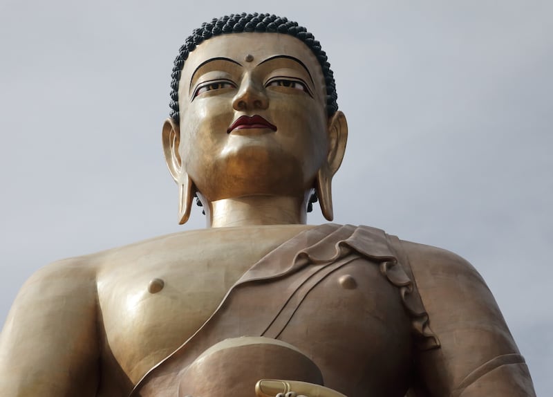 Statue of Buddha overlooking the Thimphu valley