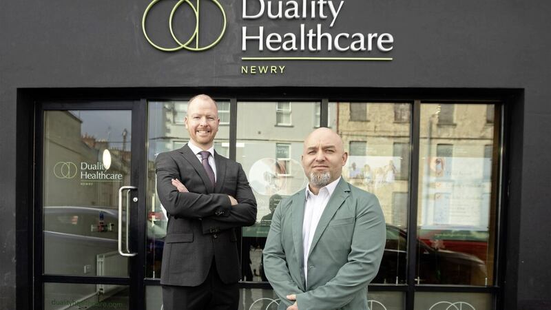Duality Healthcare&#39;s John McEvoy and Dr Declan Morgan, who are planning to open three more clinics 
