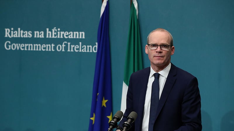 T&aacute;naiste Simon Coveney at a press conference for an update on the publication of the Withdrawal of the United Kingdom from the European Union (Consequential Provisions) Bill 2019 at Government Buildings in Dublin