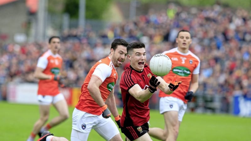 Down&#39;s Daniel McGuinness made his Championship debut against Armagh in Newry last Sunday. Picture by Philip Walsh. 