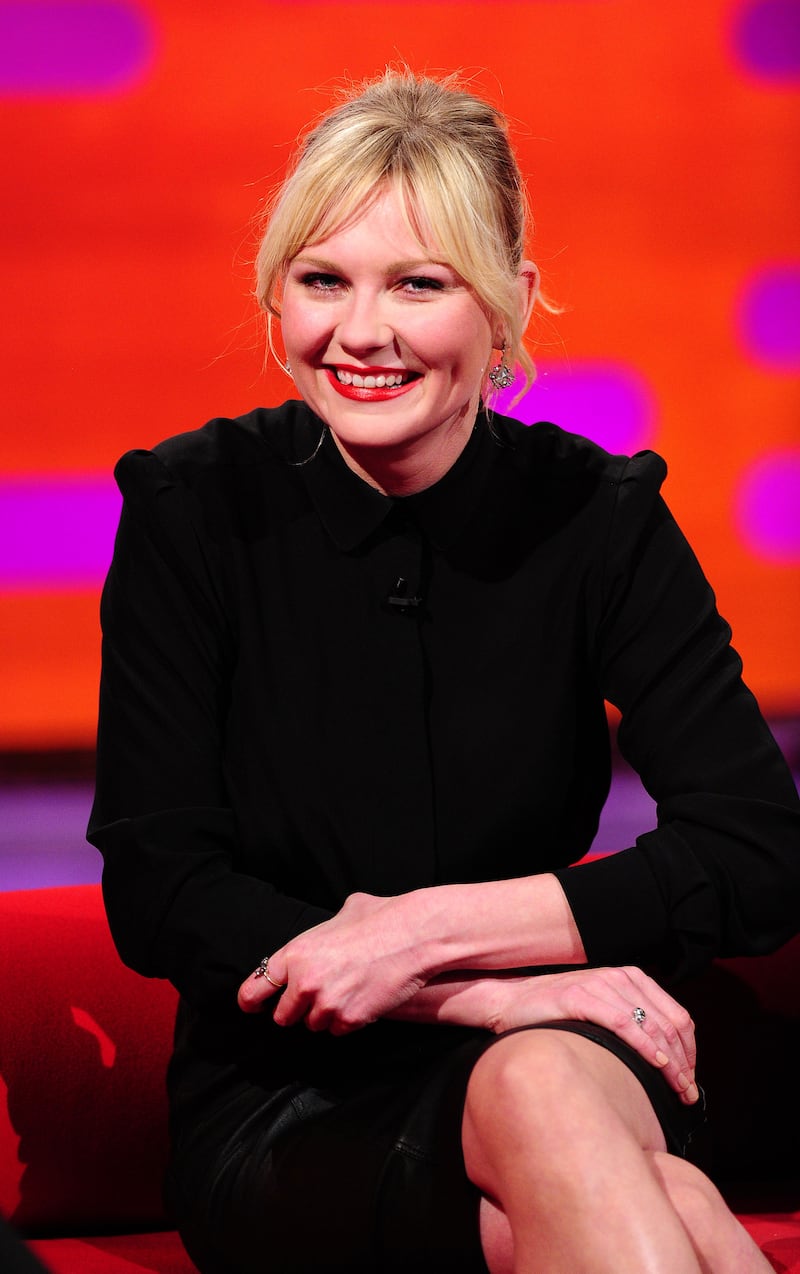 Kirsten Dunst during the filming of the Graham Norton show