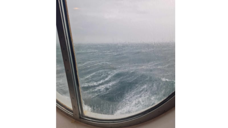 Storm Isha caused a rough night for passengers crossing from Liverpool to Belfast, with the turbulent conditions delaying arrival for several hours. PICTURE: SASHA HILL