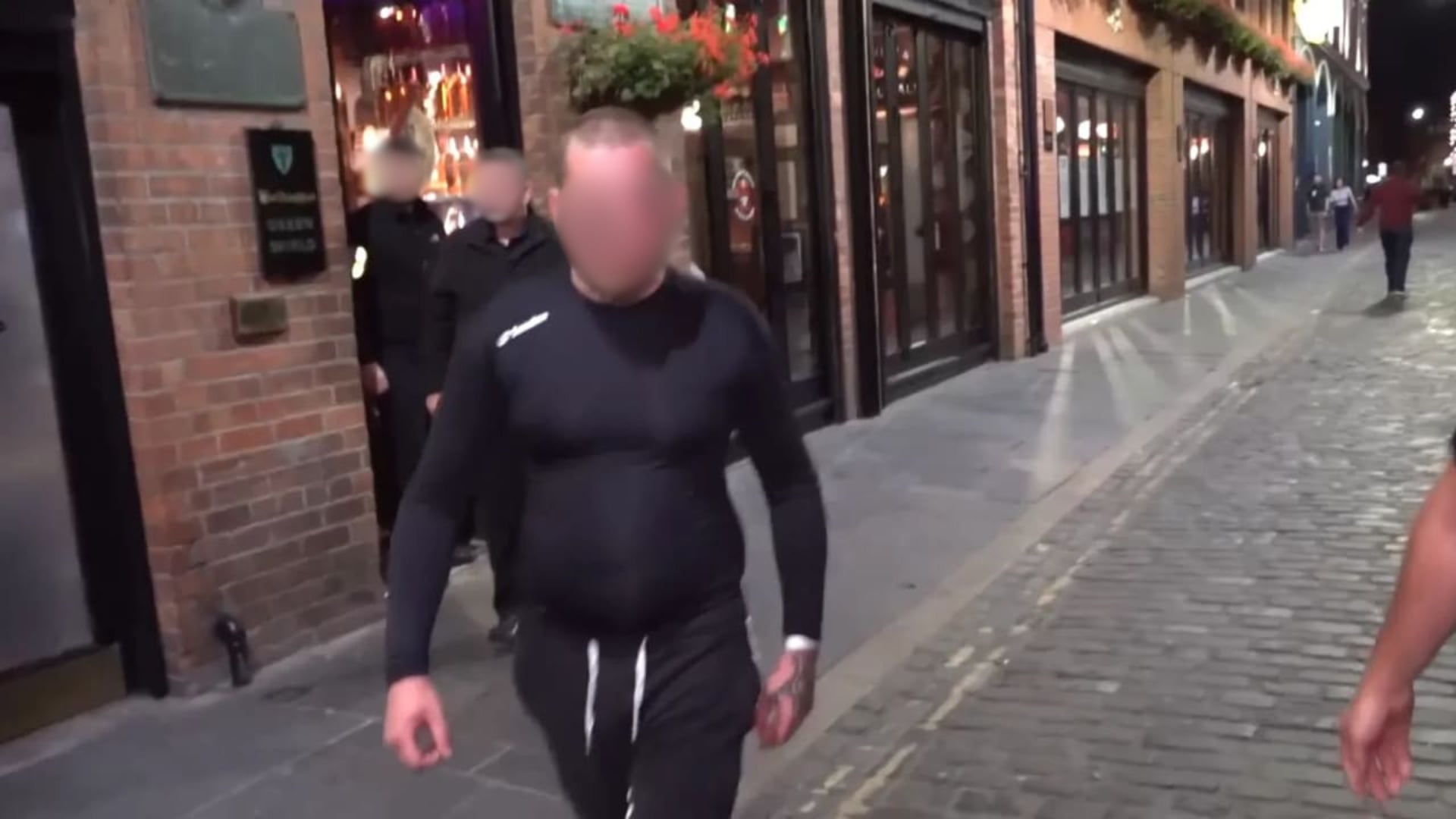 Screen-shot from video of the alleged attack on the Israeli TV crew in Belfast