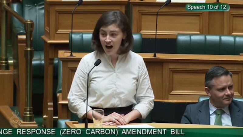 Chloe Swarbrick was discussing the global climate situation when she appeared to be heckled.