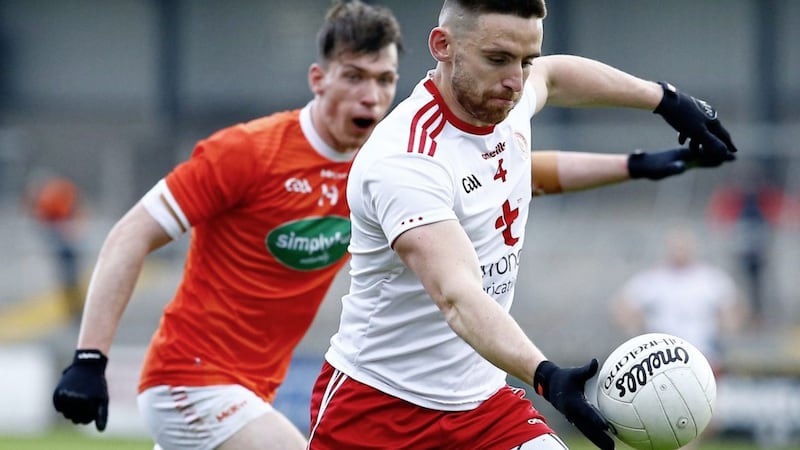 Tyrone&#39; captain Padraig Hampsey could be asked to track Armagh star Rian O&#39;Neill at the Athletic Grounds this Sunday. Pic Philip Walsh 