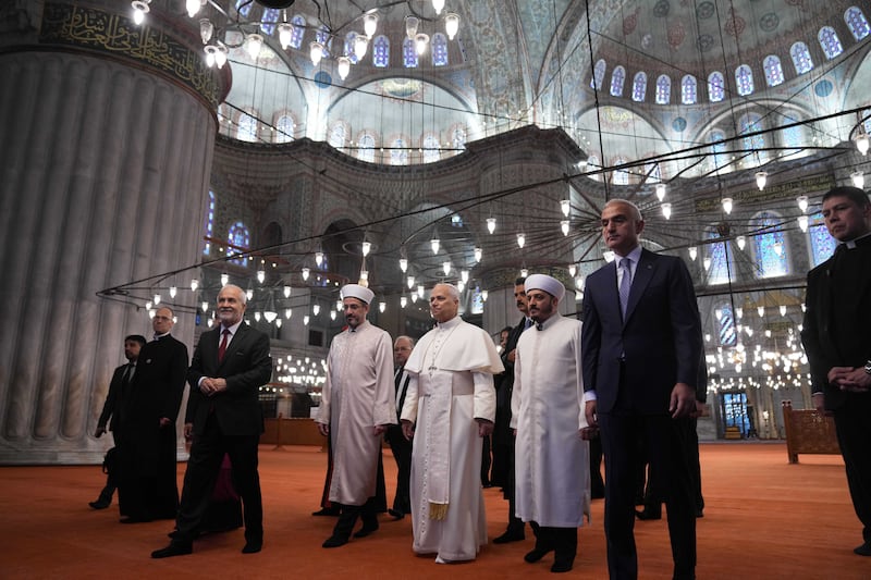 Pope visits famous Blue Mosque in Turkey as he focuses on unifying Christians