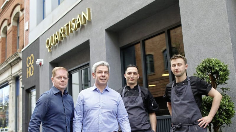 The Quartisan team (from left) - front of house Dwight Mettleton, owner Eamon Blaney, head chef Adam Sarhan and chef Michael Hartnett. Photo: Peter Morrison 
