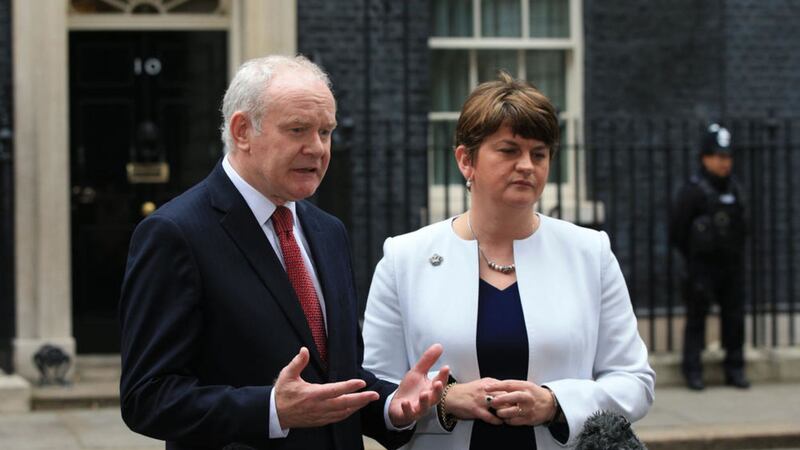 It has emerged that First Minister Arlene Foster was briefed by Invest NI officials while she was on a US business trip without deputy First Minister Martin McGuinness. Picture by Jonathan Brady, Press Association&nbsp;