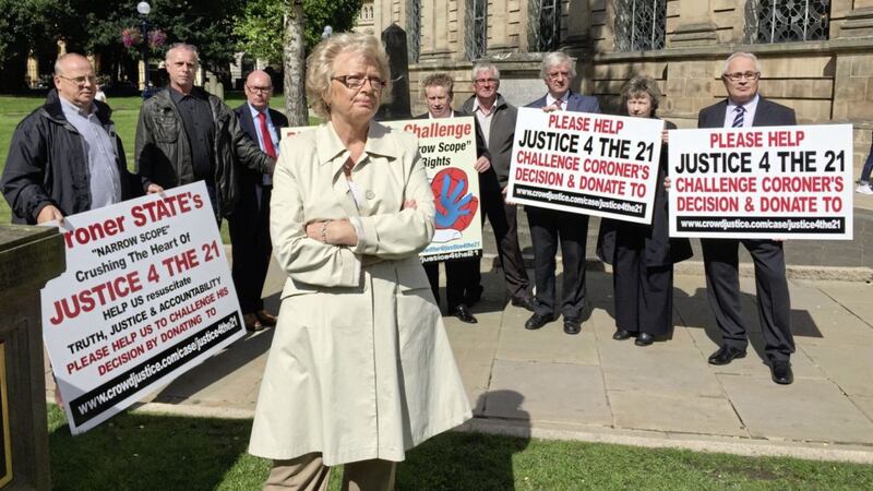 Julie Hambleton and other Birmingham pub bombings campaigners from the Justice4the21 