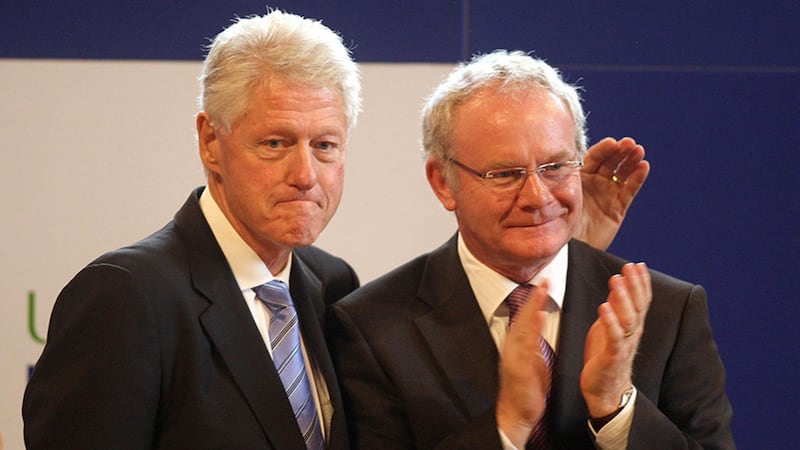 Bill Clinton pictured with Martin McGuinness in 2010&nbsp;