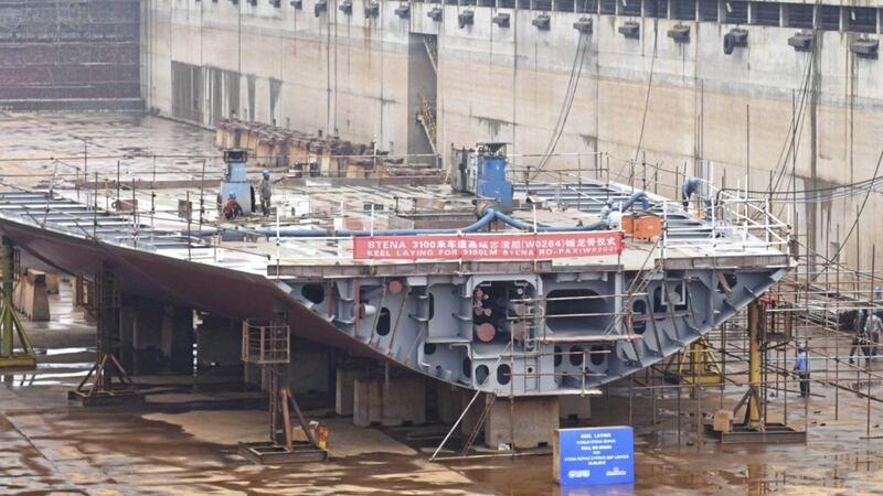 The keel is laid for Stena Line&#39;s new E-Flexer in China 