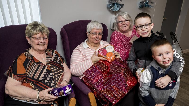 Lewis McCartney arrived at Elmgrove Manor on Monday laden with presents for the residents.