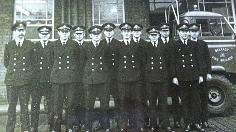 The junior firefighters intake of 1969 &ndash; Brian Allaway is fourth from right in the front row 