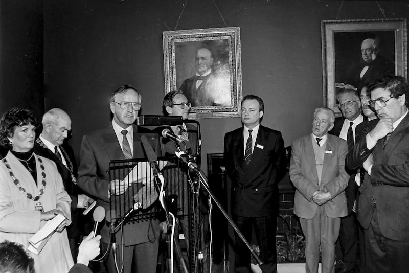  Albert Reynolds was instrumental in forging the 1993 Downing Street Declaration which he co-signed with then British Prime Minister John Major on December 15 1993, paving the way for an IRA ceasefire the following year. Picture by Hugh Russell