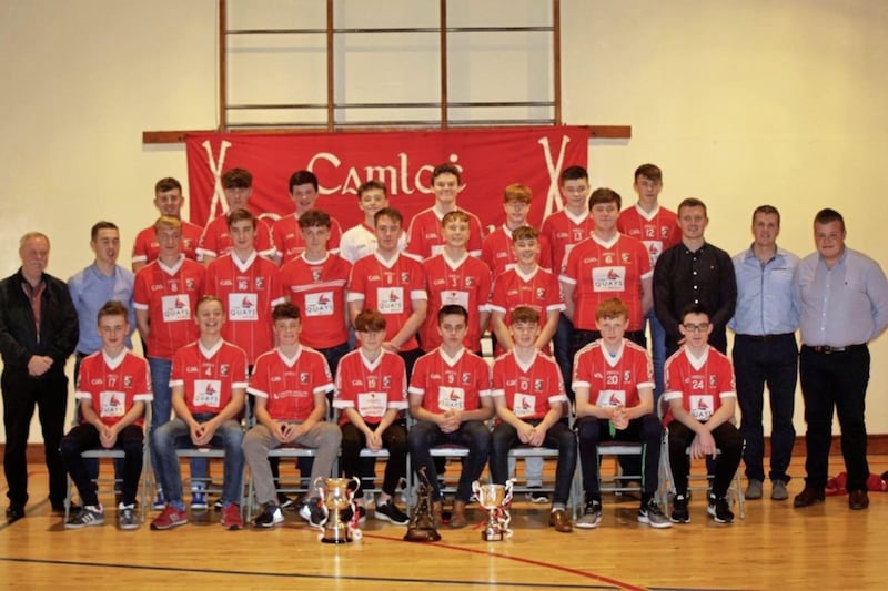 Craobh Rua, Camlough hurling Club recently celebrated a successful underage season &ndash; and All-Ireland winning Galway star Joe Canning was special guest at the night. He is pictured with the U16 team which won the Armagh championship and league titles 