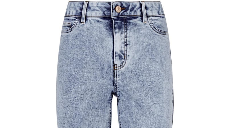 New Look Bright Blue Acid Wash Denim Knee Shorts, &pound;9 (were &pound;19.99), available from New Look 