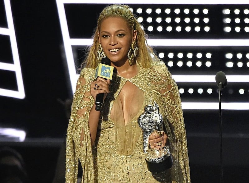 Beyonc&eacute; accepts the award for best female video at the MTV Video Music Awards at Madison Square Garden in 2016. Picture by Charles Sykes/Invision/AP)