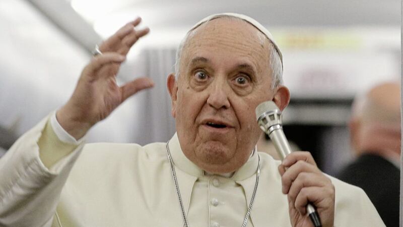 Pope Francis refused to address the allegation on Sunday as he flew back from Dublin to Rome. Picture by Gregorio Borgia/AP 