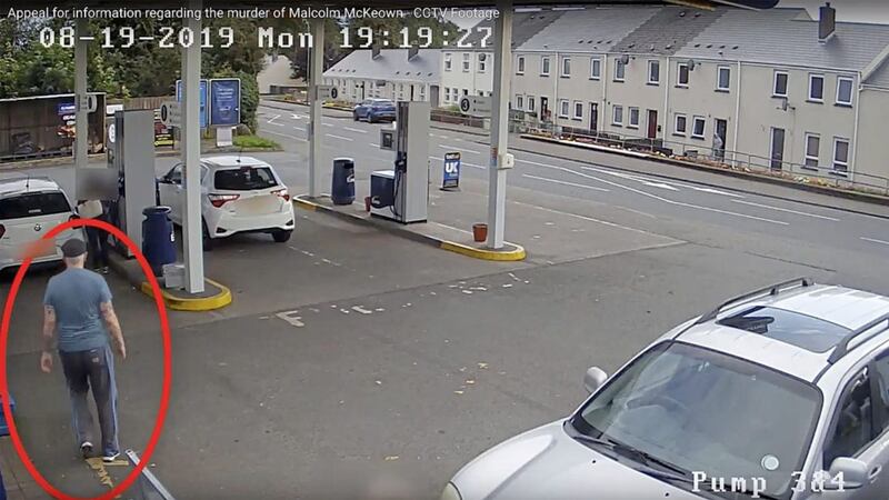 CCTV footage of Malcolm McKeown at the filling station before he was shot dead. 