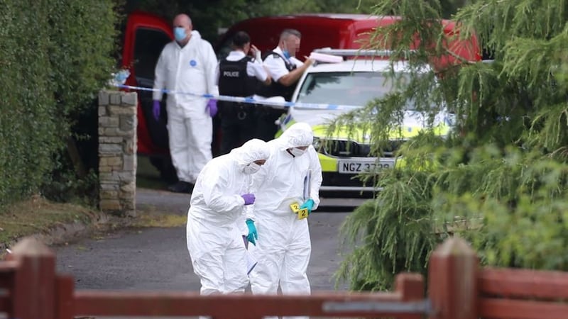 &nbsp;PSNI Forensic officers at the Swanns Bridge Glamping site near near Limavady in Co Londonderry where a 37 years old woman was stabbed to death on Monday. A 53 year old man has been arrested and police said both the victim and the suspect were holidaymakers. Picture date: Tuesday July 13, 2021.